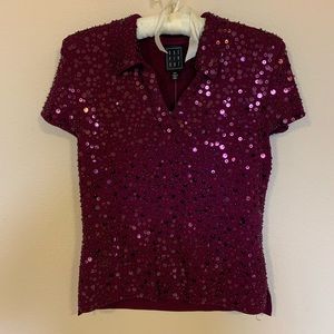 Short sleeve beaded shirt